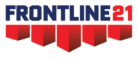 Frontline21 logo with five shields
