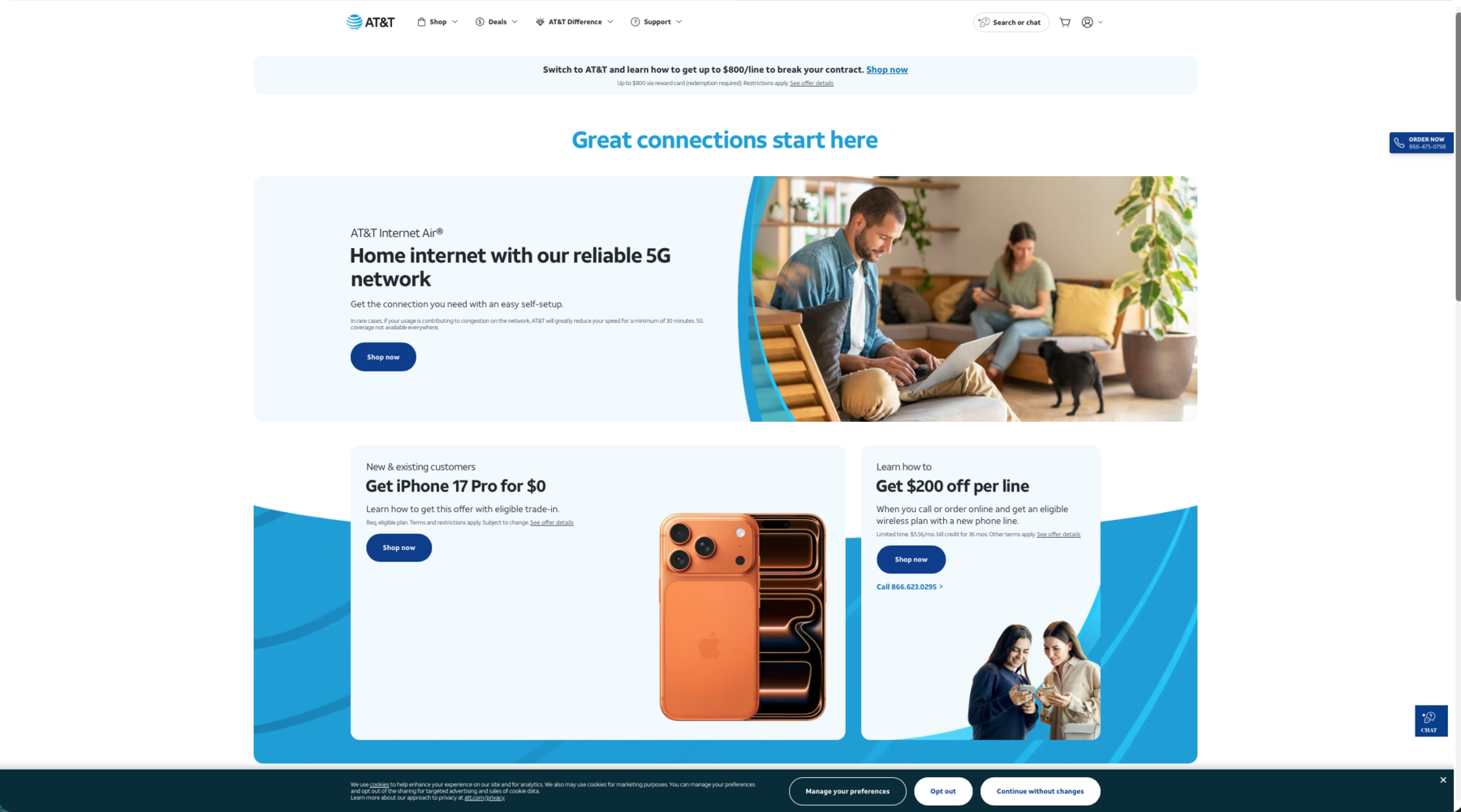 AT&T homepage: coverage, devices and promotions